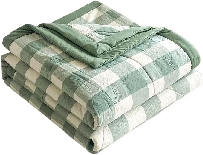 High-Grade Lightweight Summer Bedspread Quilt Coverlets Bedding Set Queen King Size Air Conditioning Comforter Blanket Skin-friendly Soft Breathable Geometric Pattern Bedding Coverlet For All Season Color 4 Genuine