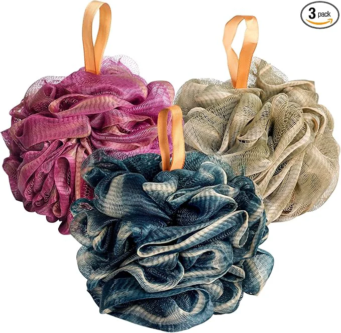 Original Fishent Bath Sponge Shower Loofahs 60g 3 Pack Soft Net Body Scrubber Durable Elite