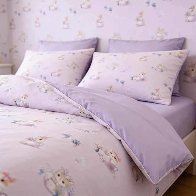 Casual Purple King Bed in A Bag for Girls Taro Purple Kids 5Pcs Comforter Set Cute Priness Girly Floral Bedding for Kawaii Bedroom Decor 1 Comforter amp 2 Pillowcases amp 1 Fitted Sheet amp 1 Flat Sheet Traditional