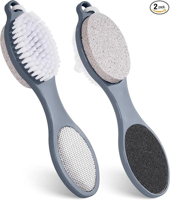 Flexible 2 Pcs 4 in 1 Foot Brush for Use in Shower Artisan