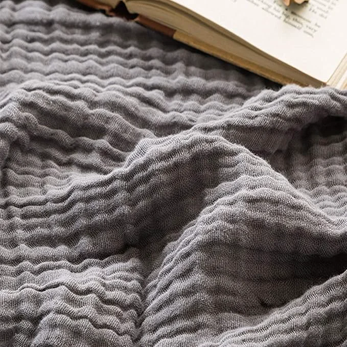 Fine EMME Muslin Baby Blankets Cotton 4-Layer Swaddle 40 quot x50 quot Lightweight Soft Breathable for Toddler Infant Newborn All Season Gauze Blanket Grey World-Class