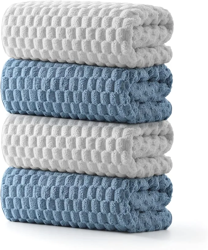 Soft REDKISS Microfiber Bath Towels of 4-27×55 Inches Bath Towel Large Highly Practical