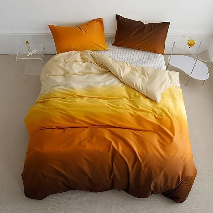 Smart Luxlovery Gradient Orange Comforter Cal King Orange and Brown Bedding Comforter California King Abstract Ink Color Bedding Set Soft Colorful Blanket Quilts Comforter Set Plus Size Refined