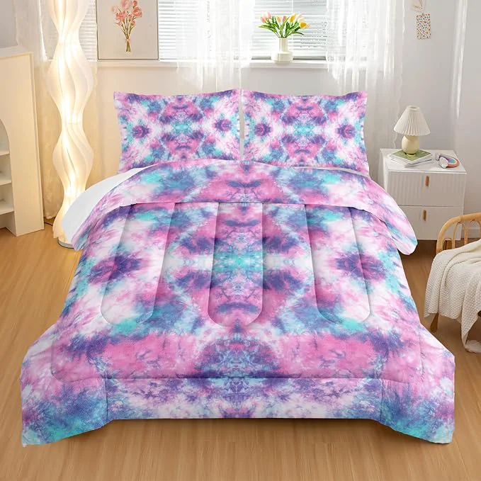 World-Class Colorful Graffiti Comforter Sets Full Size Violet Blue Symmetry Graffiti Bedding Set for Your Room Abstract Soft Lightweight Quilted Set All Season 1 Comforter and 2 Pillowcases Powerful