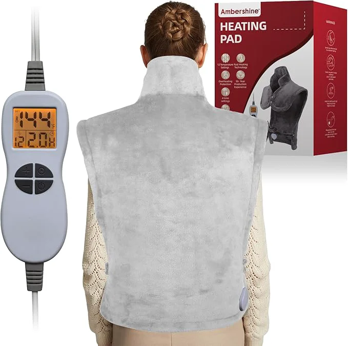 Original Design Ambershine 26 x35 XXXL King Size Neck Shoulder Back Heating Pad Minimalist