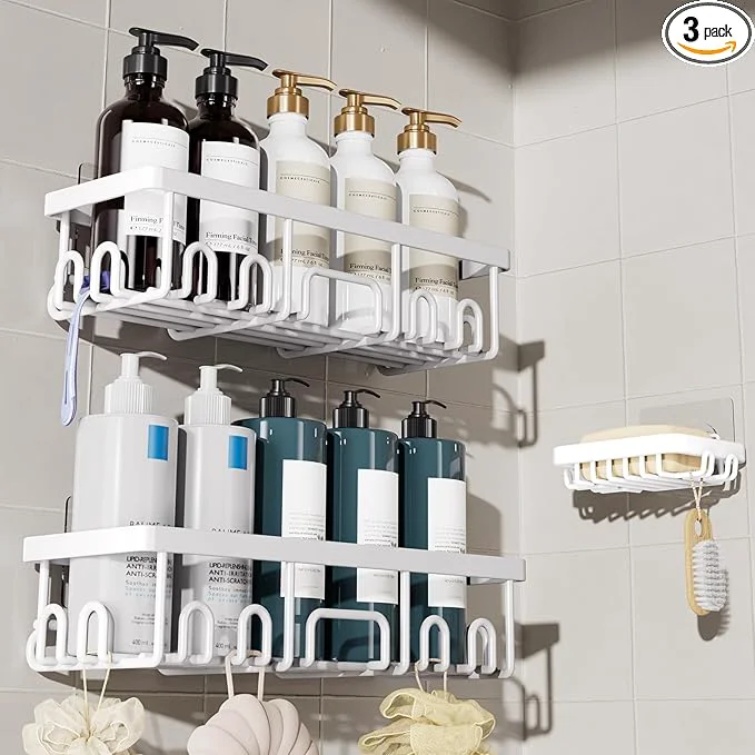 Artisan Veken Shower Caddy 3-Pack Advanced Rustproof Design No Drilling Adhesive Fine Crafted