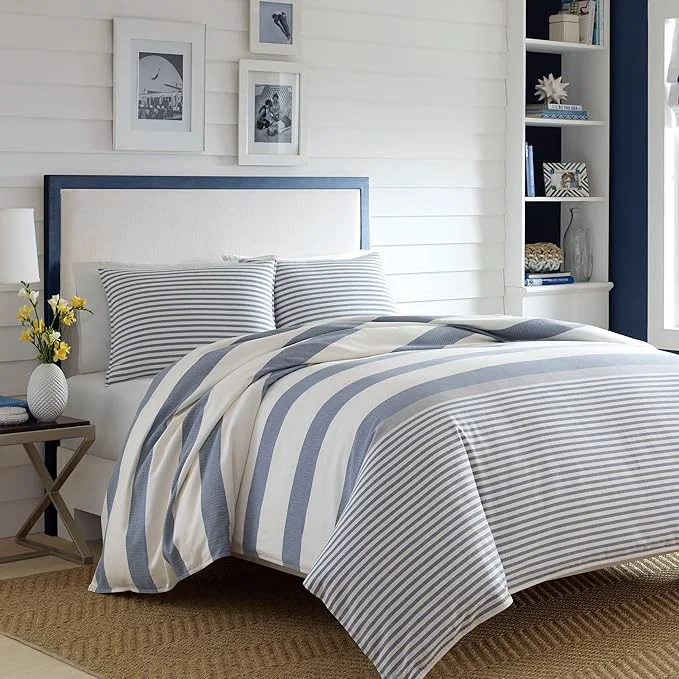 Effective Nautica – Twin Comforter Set Reversible Cotton Bedding with Matching Sham Medium-Weight Dorm Essentials Oeko-Tex Fairwater Blue Premium Material