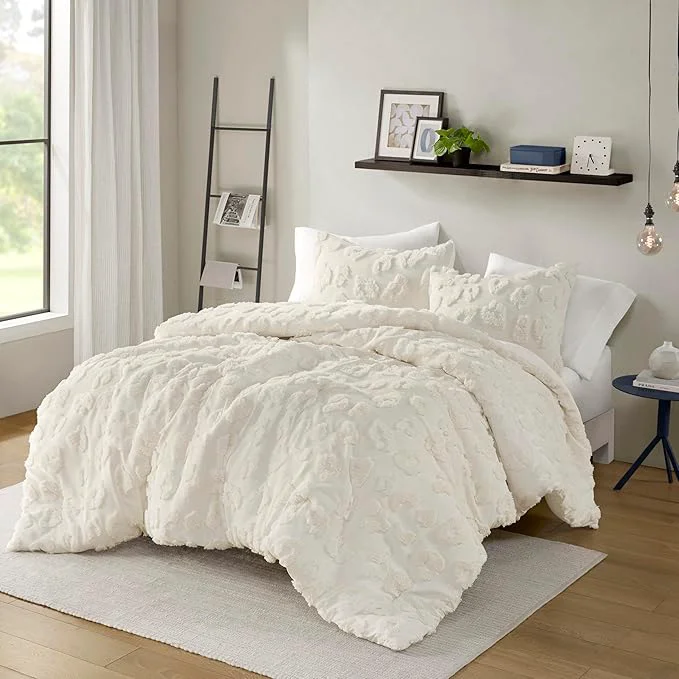 World-Class Intelligent Design Twin Comforter Set Chenille Tufted Animal Print Pattern Comforters Twin Size All Season Fluffy Bedding Soft Microfiber Reverse Larissa Twin Twin XL Off-White 2 Piece High-Performance