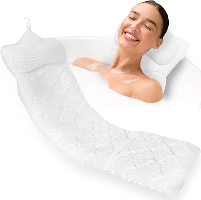 Natural REEZEIVI Full Body Bath Pillow Thick Bathtub Cushion Premium