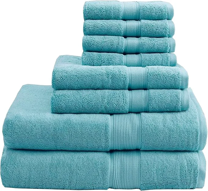 Contemporary Madison Park 800GSM Bathroom Towel Set of 8 Cotton Bath Towel Set High-Performance