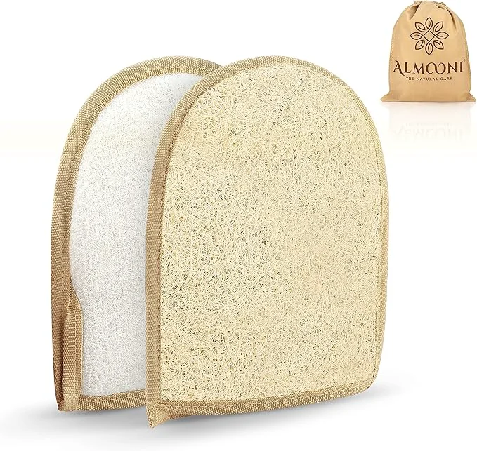 Versatile Almooni Egyptian Loofah Gloves for Women Men Natural Egyptian Loofah Convenient