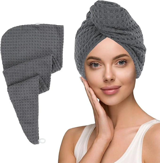 Natural MaopaoBeauty Hair Towel Terry Cloth Absorbent Dry Anti Frizz Twist Plopping Premium Material