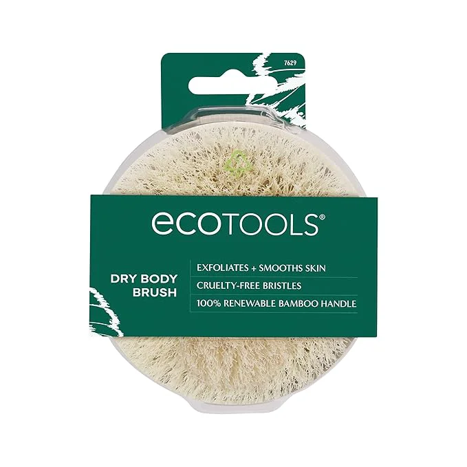 Responsible EcoTools Dry Body Brush for Post Shower Bath Skincare Routine Removes Dirt Enhanced
