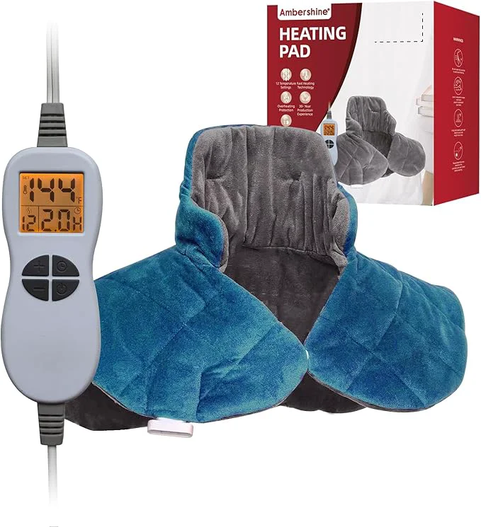 Powerful Ambershine 19”x24” Weighted Neck Shoulder Heating Pad 2.5lbs Fine
