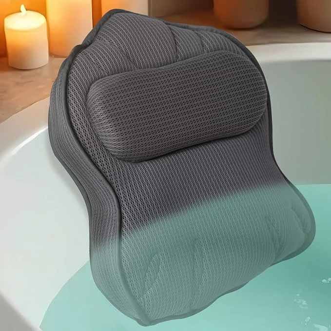 Solid Extra Thick Bath Pillows for Tub-Luxury Bathtub Pillow for Head Neck and Back Fine