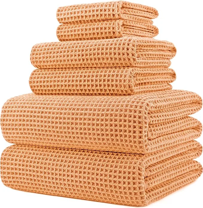 Clean POLYTE 430 GSM Microfiber Quick Dry Lint Oversize Bath Towel Set 6 Piece Environmentally Friendly