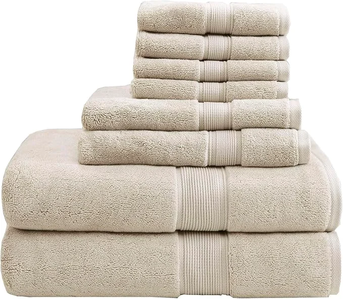 Stylish Madison Park 800GSM Bathroom Towel Set of 8 Cotton Bath Towel Set Trendy