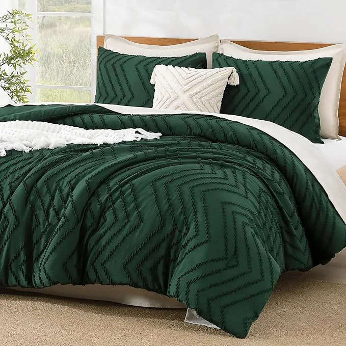 Contemporary Litanika Comforter Full Size Dark Emerald Green Lightweight Fluffy Bedding Comforter Sets for Bed 3 Pieces Down Comforter Bed Set Gift Choice Expertly Made