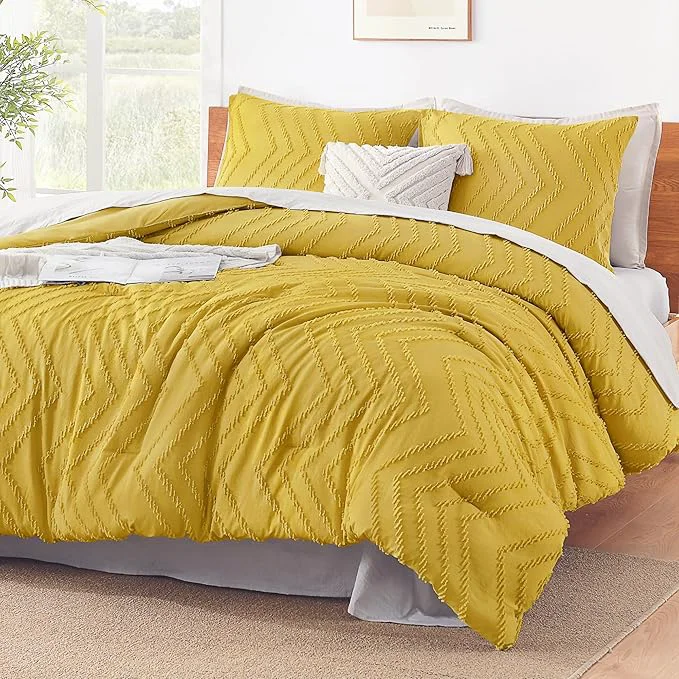 Smart Litanika Mustard Yellow King Comforter Set 3 Pieces Lightweight Tufted Bedding Sets Down Comforter Fluffy Bed Set Gift Choice Exclusive