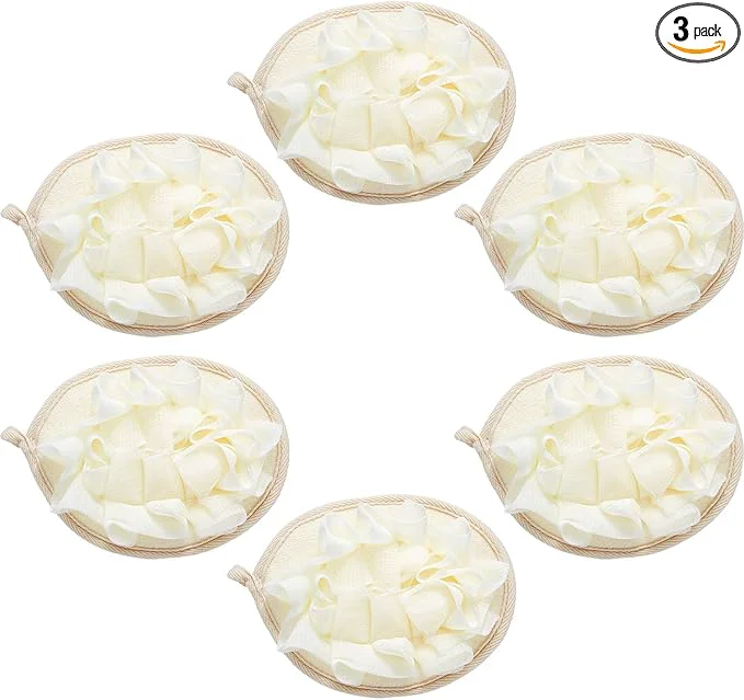 Comfortable Boao 3 Pcs Bath Shower Pouf Sponge Mesh Pouf Shower Ball Exfoliating Body Trendy