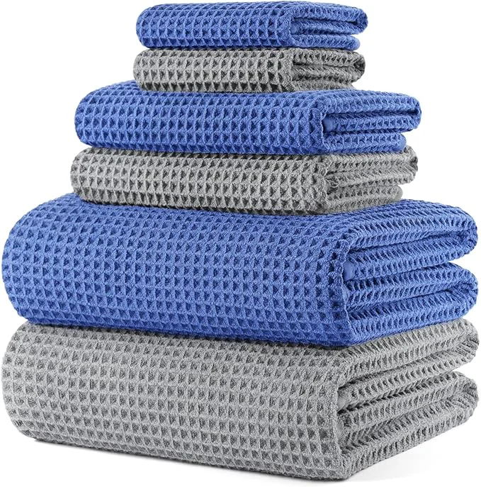 Elite POLYTE 430 GSM Microfiber Quick Dry Lint Oversize Bath Towel Set 6 Piece Recyclable