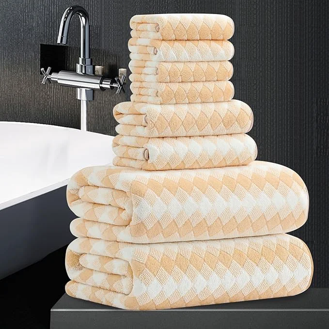 Natural 8 Piece Bathroom Towel Set 2 Oversized Bath Towels 2 Hand Towels 4 Reliable