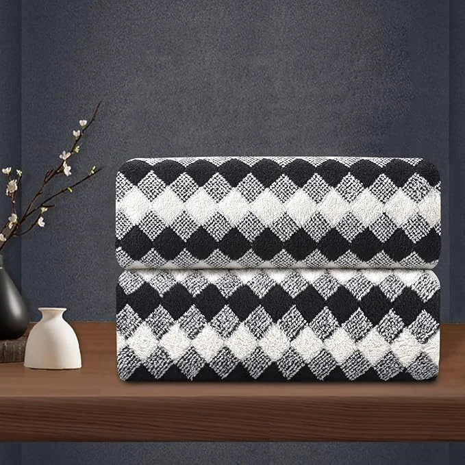 Natural 2 Hand Towel Set 16 x31 Black White Towel Set Original