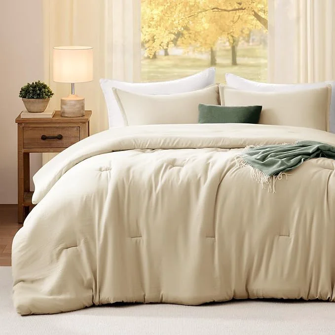User-Friendly California King Comforter Set Linen 3PCS Soft Lightweight Breathable Bedding Comforter for All Season Calking Size 104 39 39 ×96 39 39 Comforter amp 2 Pillowcases Next-Generation