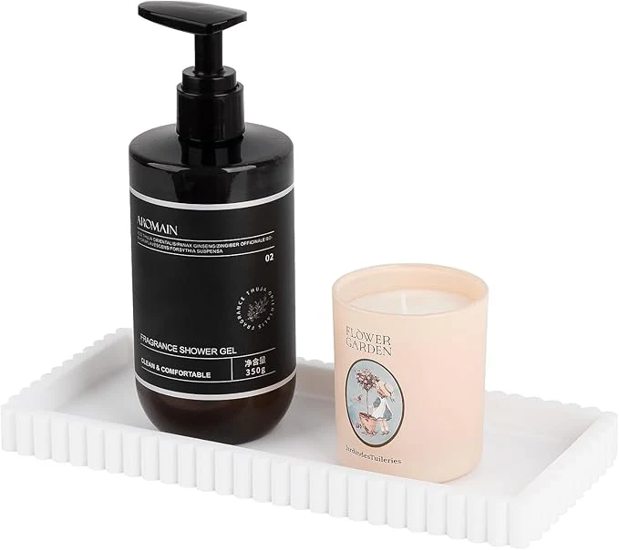 Modern Silicone Bathroom Tray Small Vanity Organizer Rectangle Sink Caddy Sponge Contemporary