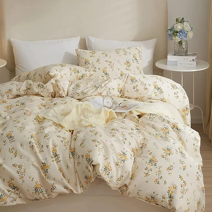 Selected HighBuy Girls Yellow Floral Comforter Set Twin XL Bohemian Bedding Sets for Kids Girl Cottagecore 3 Piece Botanical Bedding Comforter Boho Bed Set 1 Comforter and 2 Pillowcases for All Season Contemporary