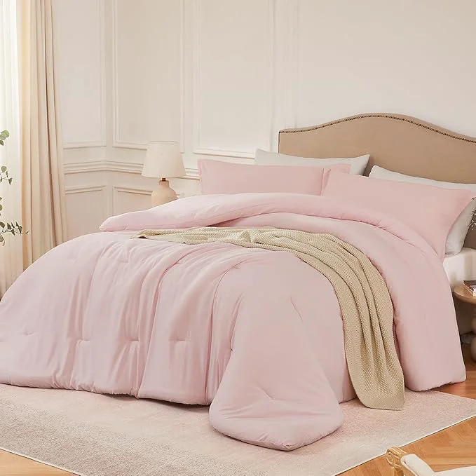 Authentic Oversized King Comforter Set Blush Pink 3PCS Soft Lightweight Breathable Bedding Comforter for All Season Oversized King Size 120 39 39 ×98 39 39 Comforter amp 2 Pillowcases Carefully Designed
