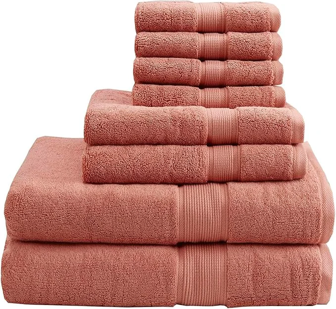 Comfortable Madison Park 800GSM Bathroom Towel Set of 8 Cotton Bath Towel Set Stylish