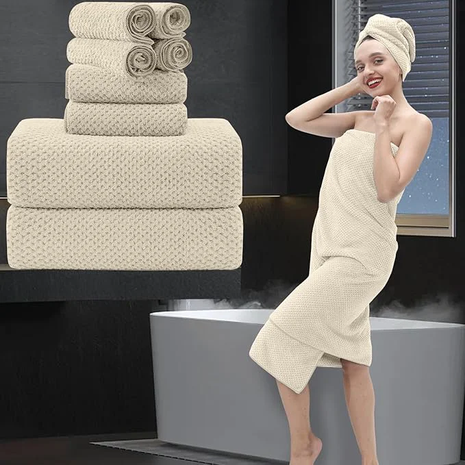 Consistent 8 Piece Bathroom Towel Set 2 Oversized Bath Towels 2 Hand Towels 4 Excellent