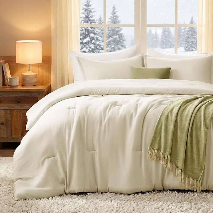 Authentic King Comforter Set Cream 3PCS Soft Lightweight Breathable Bedding Comforter for All Season King Size 104 39 39 ×90 39 39 Comforter amp 2 Pillowcases Excellent