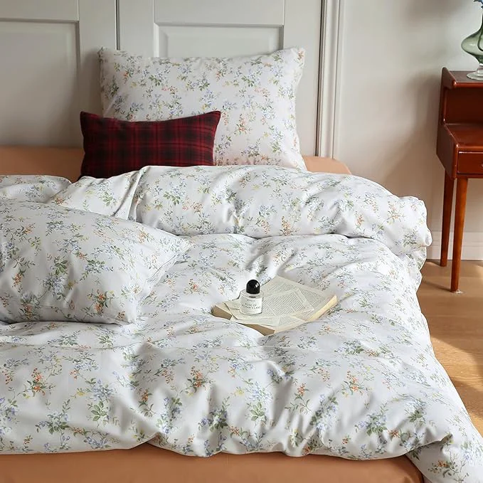 Powerful HighBuy Grey Comforter Set Twin XL Size Boho Style with Blue Flower Botanical Bedding Comforter for Cute Cottage Bedding Collection All Season Decorative Elegant Cozy Cooling Comforter Breathable