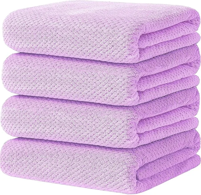 Classic 4 Pack Bath Towel Set Waffle Bath Towel Set Microfiber Super Soft Highly Healthy