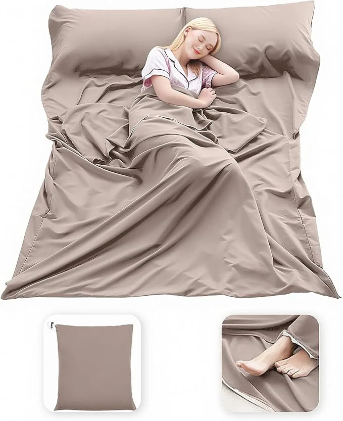 First-Class Sleeping Bag Liner Lightweight Compact Sleeping Bag Sack Portable Clean Travel Sheet Camping Sleep Sheet for Backpacking Hotel Hiking Eco-Friendly