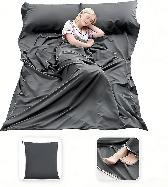Artisan Sleeping Bag Liner Lightweight Compact Sleeping Bag Sack Portable Clean Travel Sheet Camping Sleep Sheet for Backpacking Hotel Hiking Optimized