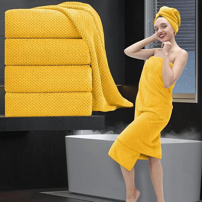 Exclusive Extra Large Bath Towel Set of 4 Oversized Bath Sheet Super Soft Highly Comfortable
