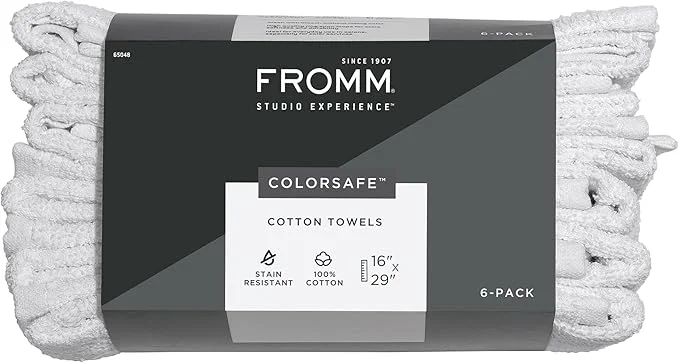 Exceptional Fromm ColorSafe Cotton Bleach Proof Salon Hair Towels Superior