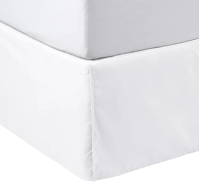 Versatile Amazon Basics Lightweight Pleated Bed Skirt Twin Bright White Solid Responsible