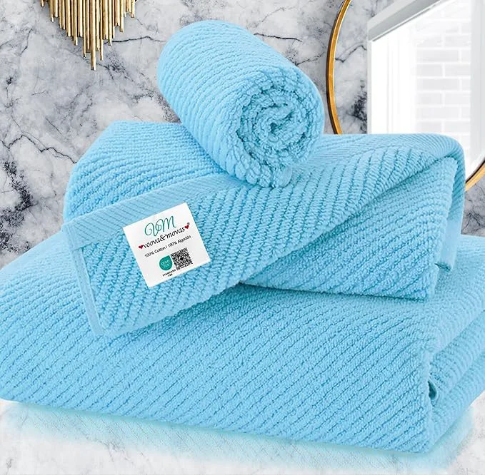 Sophisticated VOOVA MOVAS Ocean Blue Towels Eco-Friendly