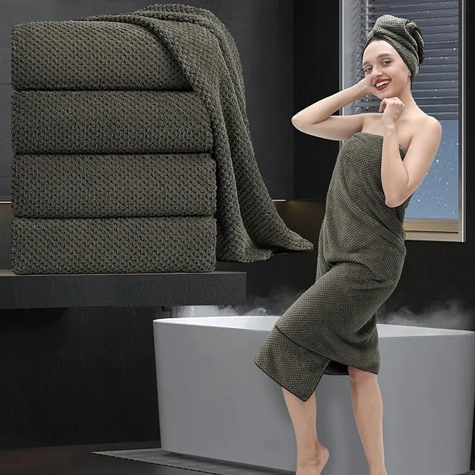 Clean Extra Large Bath Towel Set of 4 Oversized Bath Sheet Super Soft Highly Smart