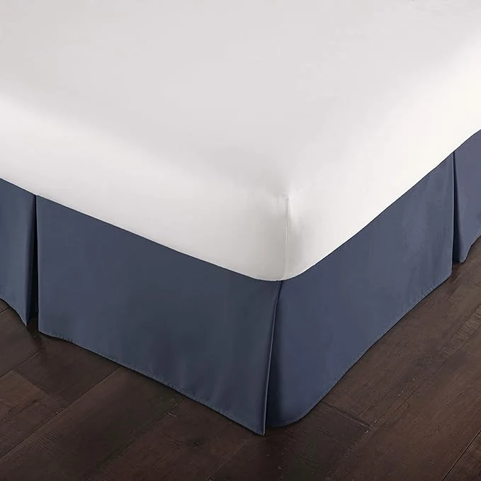 Unique Southshore Fine Living Inc. Hotel Quality Twin Size Bed Skirt 14 Inch Bed Skirt for Twin Mattress Blue Dust Ruffle Easy Care Microfiber Pet Hair Resistant Hides Underbed Storage Dark Blue Soft