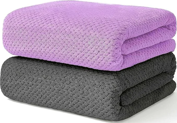 Fashionable 2 Pack Bath Towel Set Waffle Bath Towel Set Super Soft Highly Absorbent Organic