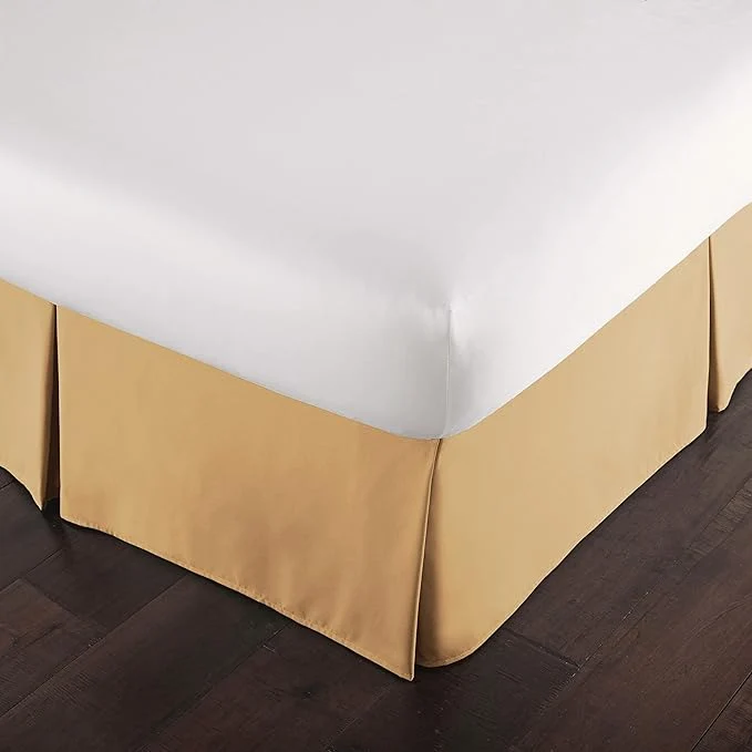 Exclusive Southshore Fine Living Inc. Twin Size Bed Skirt 14-Inch Drop Pleated Bed Skirt for Twin Mattress Dust Ruffle for Twin Size Bed Gold Professional