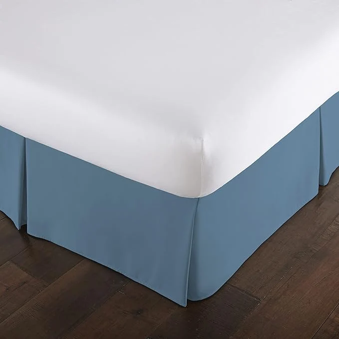 Long-Lasting Southshore Fine Living Inc. King Bedskirt 14 Inch Drop – Pet Hair Resistant Dust Ruffle for King Size Bed – Wrinkle Durable Microfiber Hotel Quality Bed Skirting Easy Care – Coronet Blue Soft