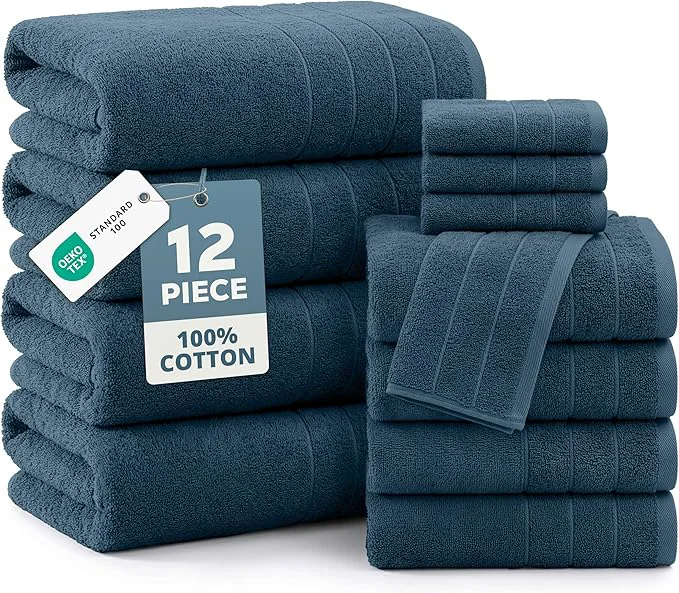 Original CASA PLATINO Luxury Cotton Bathroom Towels Set Reusable