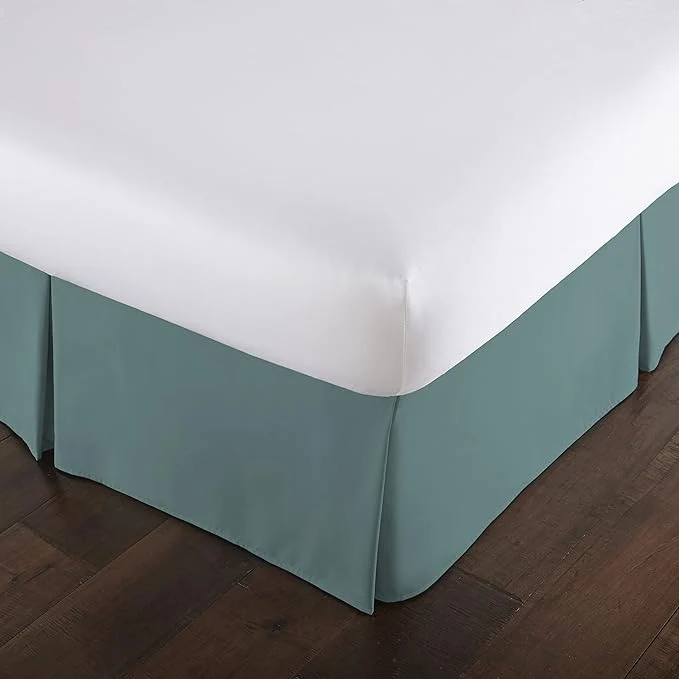 Fashionable Southshore Fine Living Inc. Full Size Bed Skirt 14-Inch Drop Pleated Bed Skirt for Full Mattress Dust Ruffle for Full Size Bed Steel Blue Teal Elite
