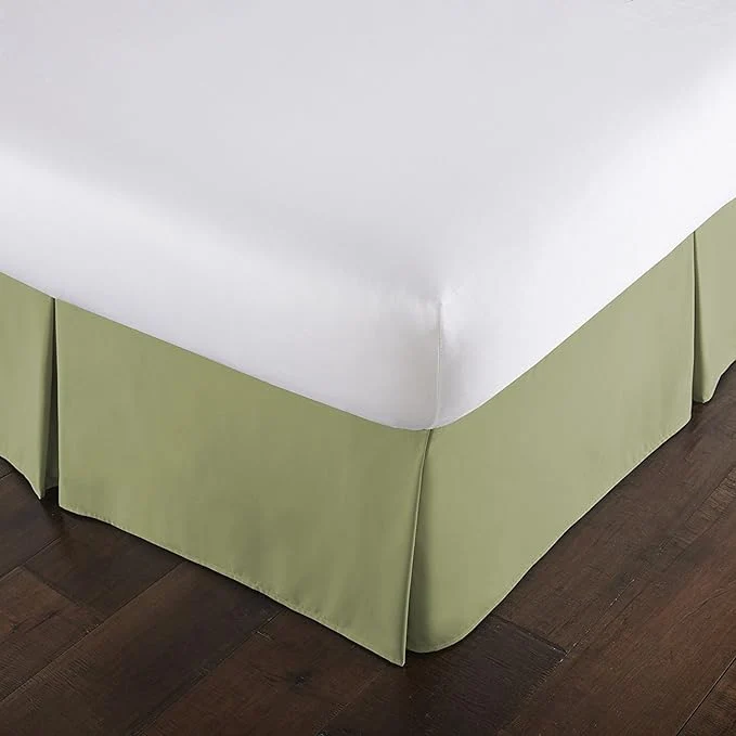High-End Southshore Fine Living Inc. California King Bed Skirt – 14 quot Drop Luxury Pleated Bed Skirts California King Size Bedding Dust Ruffle California King Size Bed Skirting Sage Green Breathable
